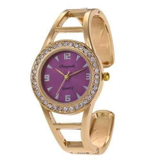 Chaoyada 8008 Trendy Rhinestone Quartz Watch for Women - Purple