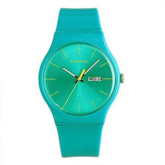 EPOZZ 1604 Women Quartz Watch Date Display Colorful Simple Style - Blue