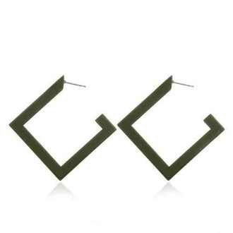 New Personality Fashion Rectangular Fine Acrylic Earrings for Woman - Green