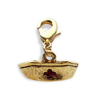 Nurse Hat Charm Dangle in Gold