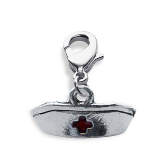 Nurse Hat Charm Dangle in Silver