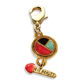 Eye Shadow & Brush Charm Dangle in Gold