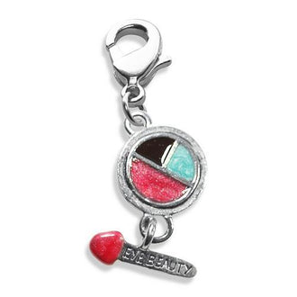 Eye Shadow & Brush Charm Dangle in Silver