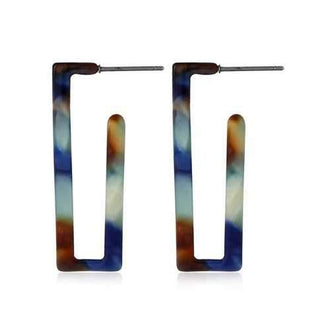 Rectangle Shape Acrylic Stud Earrings - Multi-a