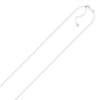 14k White Gold Adjustable Cable Chain 0.9mm, size 22''