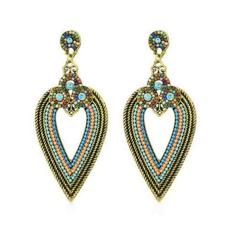 Beads Decoration Water Drop Design Drop Earrings