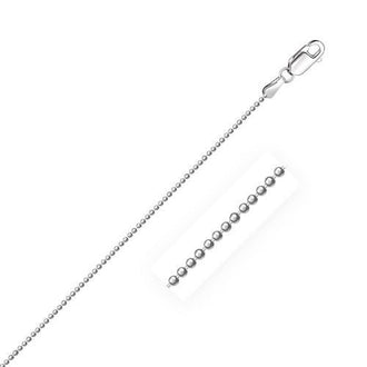 14k White Gold Diamond-Cut Bead Chain 1.2mm, size 16''