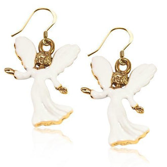 Angel Charm Earrings in Gold