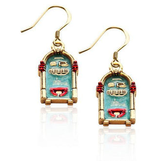 Jukebox Charm Earrings in Gold