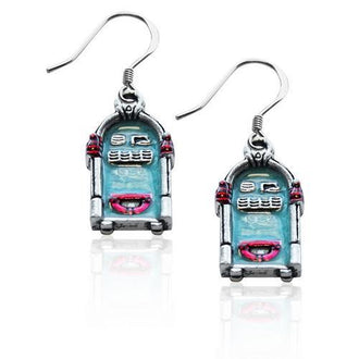 Jukebox Charm Earrings in Silver