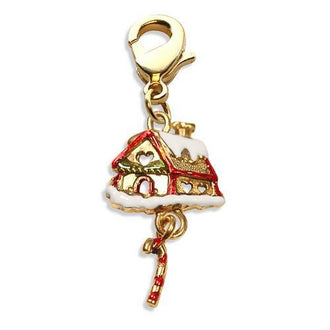 Gingerbread House Charm Dangle in Gold