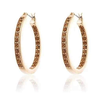 Champagne Dreams Inside Outside Pave Hoop Earrings