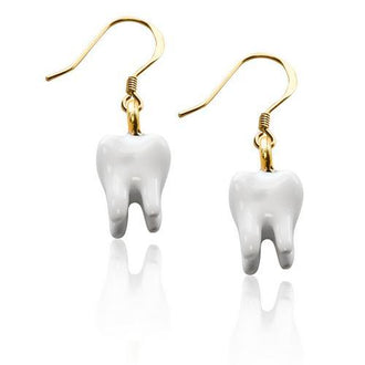 Tooth Charm Earrings in Gold