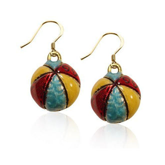 Beach Ball Charm Earrings in Gold