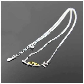 Sealed With A Kiss Bird Necklace in Sterling Silver 925