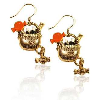 Trick or Treat Charm Earrings in Gold