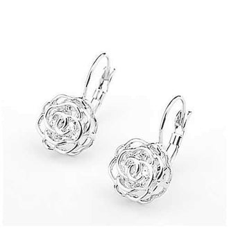 ROSE IS A ROSE 18kt Rose Crystal Earrings In White Yellow And Rose Gold Plating