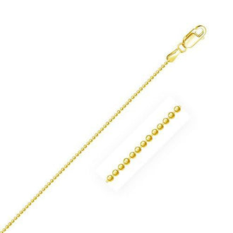 14k Yellow Gold Diamond-Cut Bead Chain 1.2mm, size 16''