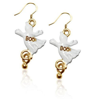 Ghost Charm Earrings in Gold