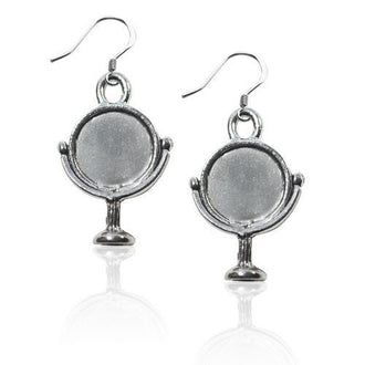 Mirror Charm Earrings in Silver