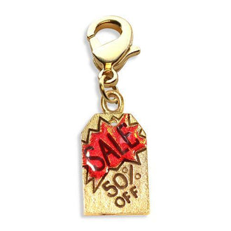 50% Off Sales Tag Charm Dangle in Gold