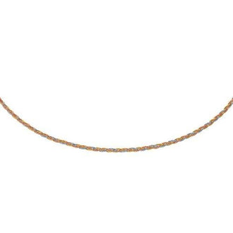 14k Tri-Tone Gold Plaited Motif Multi Strand Mirror Spring Necklace, size 17''