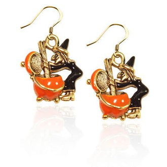Witch Charm Earrings in Gold