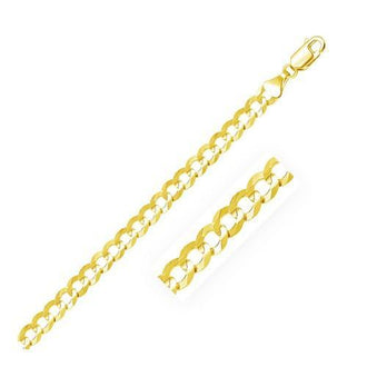 5.7mm 14k Yellow Gold Solid Curb Chain, size 20''