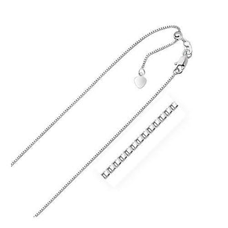 14k White Gold Adjustable Box Chain 0.85mm, size 22''