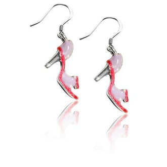 High Heel Sandal Charm Earrings in Silver