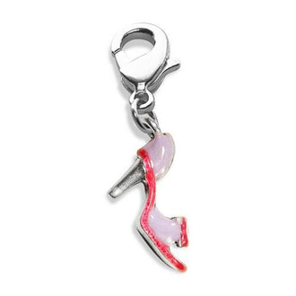 High Heel Sandal Charm Dangle in Silver