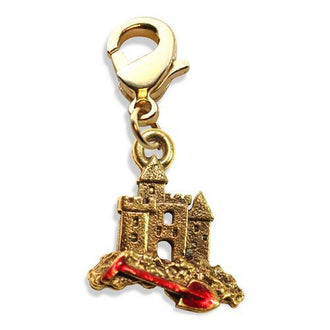 Sandcastle with Shovel Charm Dangle in Gold