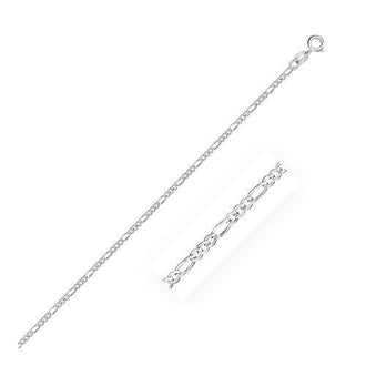 14k White Gold Solid Figaro Chain 1.9mm, size 16''