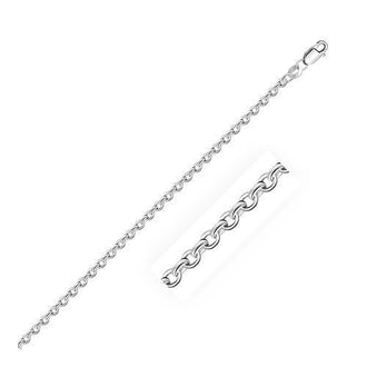 2.3mm Sterling Silver Rhodium Plated Cable Chain, size 22''