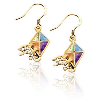 Kite Charm Earrings in Gold