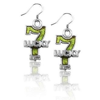 Lucky 7 Charm Earrings in Silver