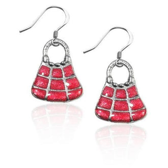 Tic-Tac-To Purse Charm Earrings in Silver