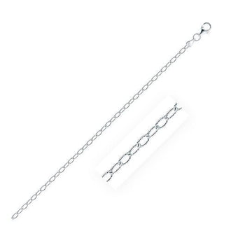 Rhodium Plated 2.5mm Sterling Silver Rolo Style Chain, size 16''