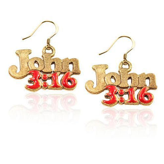 John 3:16 Charm Earrings in Gold