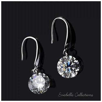 Diamond in the Sky - Drilled Crystal Diamond on a Sterling Silver hook earrings