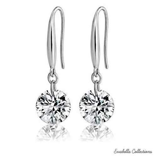 Diamond in the Sky - Drilled Crystal Diamond on a Sterling Silver hook earrings