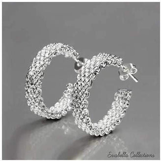 Love at First Sight - The Cross Link Cable Silver Polished Earrings