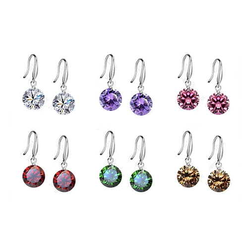 Colorful Diamonds in the Sky Drilled Austrian Crystal Diamond on a Sterling Silver hook earrings