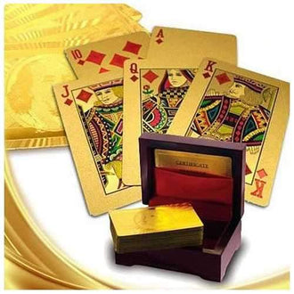 Our WIN! WIN! 24 kt Gold or Silver Plated playing cards in a laminated Jewel box
