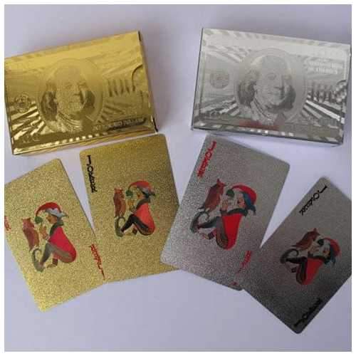 Our WIN! WIN! 24 kt Gold or Silver Plated playing cards in a laminated Jewel box