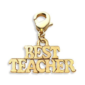 Best Teacher Charm Dangle in Gold