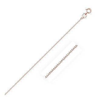 14k Rose Gold Classic Box Chain 0.6mm, size 18''