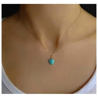 Turquoise Heart Pendant with Chain