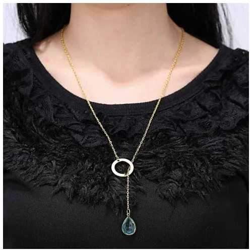 Lucky Luminous Crystal Lariat style Necklace
