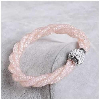 Rope Bracelet a Wire Mesh with Tiny Crystal loaded to form a Halo